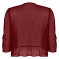 thumbnail image 6 of MSemis Womens 3/4 Sleeve Ruffle Chiffon Bolero Shrug Cardigan, 6 of 6