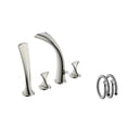 thumbnail image 3 of Ultra Faucets UF65343 Brushed Nickel 2-Handle Twist Roman Faucet with Hand Shower, 3 of 4