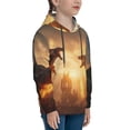 thumbnail image 3 of Goofa Castle Cool Fire Dragon Pattern Hooded Sweatshirt for Youth Trendy youth sweatshirt Casual Hoodie for Boys and Girls-Medium, 3 of 6