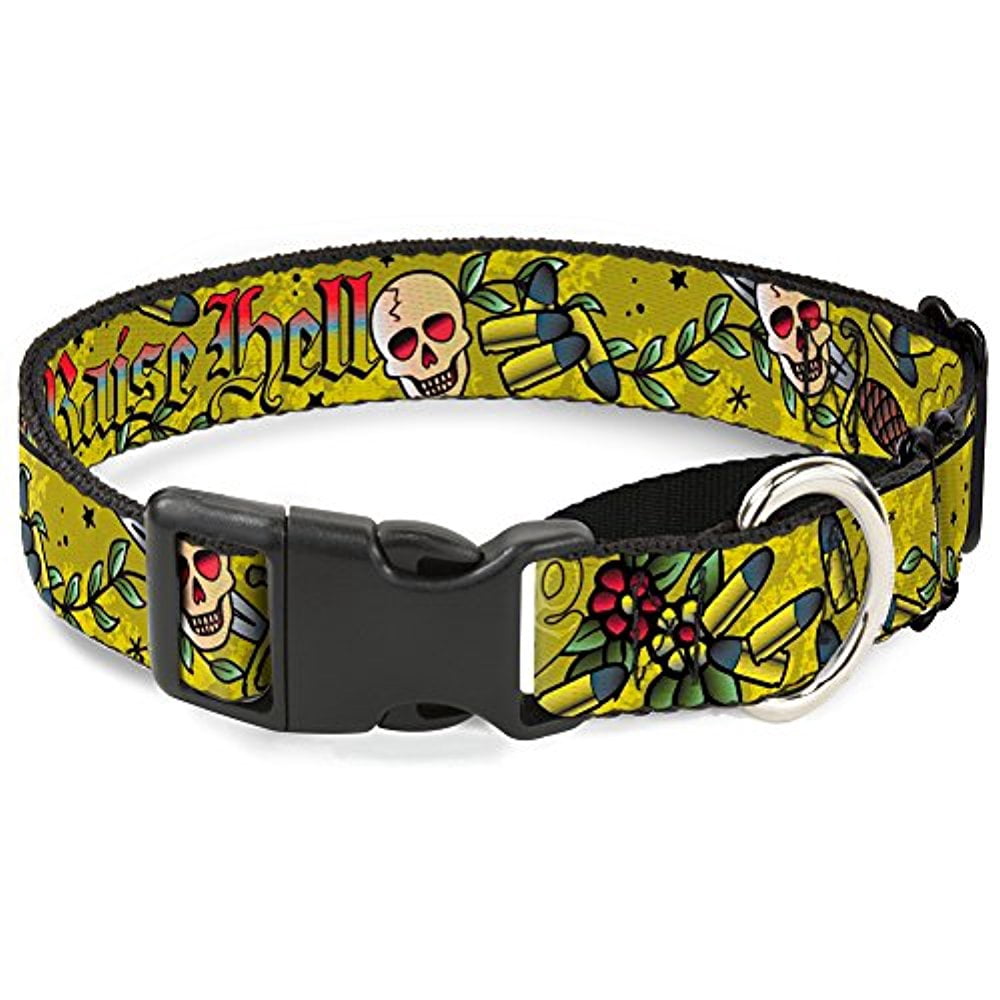 buckle-down "born to raise hell yellow" martingale dog collar