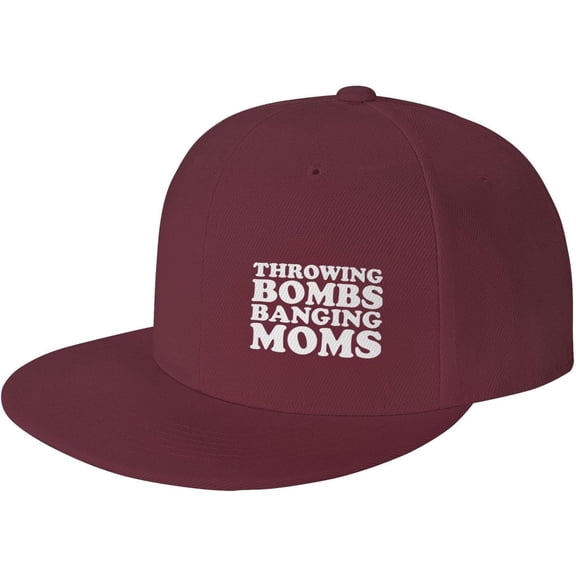 Throwing Bombs Banging Moms Hat Snapback Baseball Cap Funny Flat Brim Visor Hats for Men Women