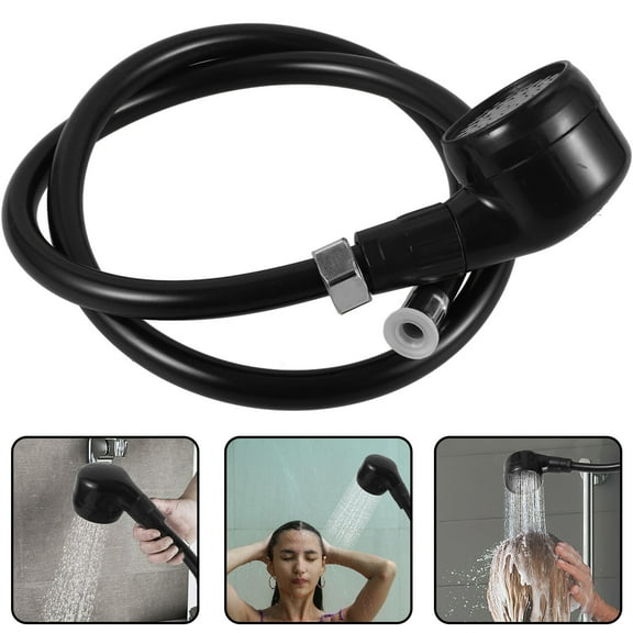 HOOWIFFY Pressurized Shower Sprayer with 3.5ft Flexible Hose, Black Plastic and Stainless Steel for Home Bathroom Use
