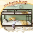 thumbnail image 3 of SESSLIFE Bunk Bed Twin Over Twin, Low Floor Bunk Bed with Guard Rails for Dorm, Small Space, No Box Spring Needed (Espresso), 3 of 7