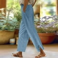 thumbnail image 7 of RPVATI Womens Lightweight Pants with Pockets High Waist Comfy White Gauze Pants Casua Lightweight Loose Trousers Sky Blue XXL, 7 of 7