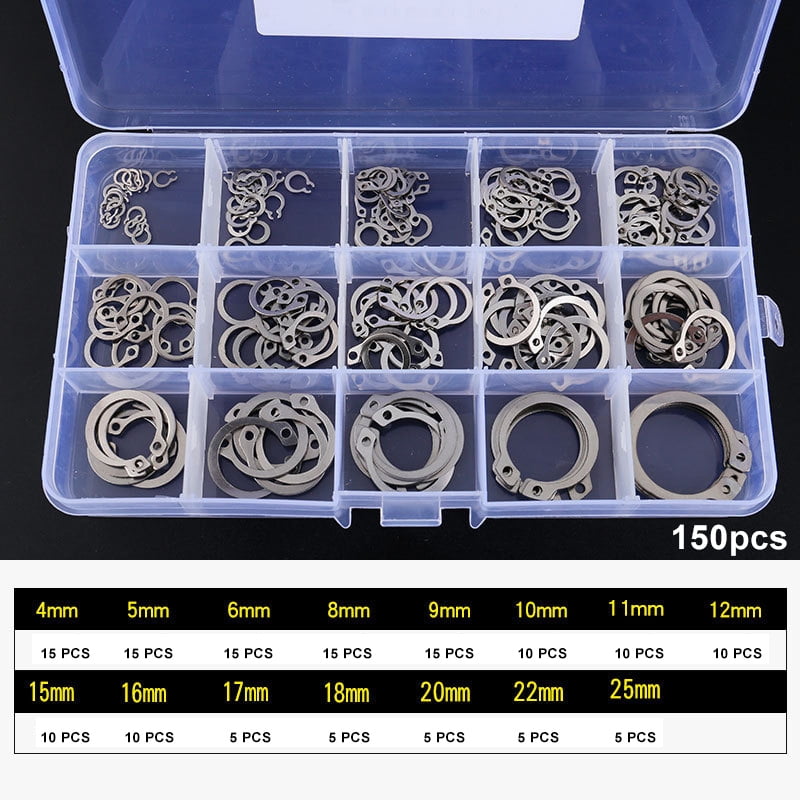 High Precision 260 PCS Car C Shape Circlip Snap Ring Assortment Retaining Rings. High Precision 260 PCS Car C Shape Circlip Snap Ring Assortment Retaining Rings.