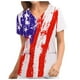 thumbnail image 1 of Blusa de manga corta con cuello en V para mujer, blusa de bolsillo con estampado de uniforme de trabajo Pompotops hkajfhjk464798, 1 of 3