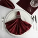Efavormart 25 Pack | Burgundy Seamless Satin Cloth Dinner Napkins ...