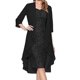 thumbnail image 5 of Conjunto de vestido camisero y cárdigan de tul para mujer Vestido informal de color sólido a la moda para fiesta de graduación, 5 of 8
