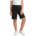 thumbnail image 4 of Atogsazn Kids Boys Summer Short Jeans Chlidrens Casual Wide Leg Drawstring Denim Shorts with Pocket Pants Black 9-10 Years Fashion, 4 of 7