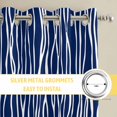 thumbnail image 6 of Vintage Wave Lines Kitchen Curtains Window Panels, Classic Minimalist Striped Navy Blue Insulated Window Treatment Curtain, Grommet Curtains for Bedroom/Living Room/Bathroom, 2 Piece 42"Wx84"L, 6 of 8