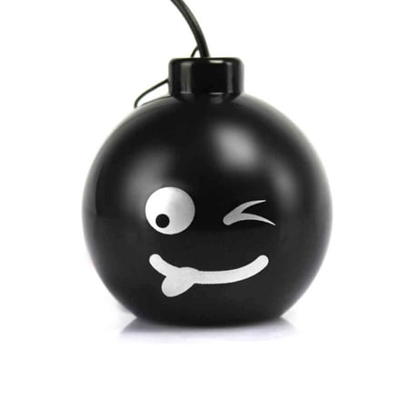 Jack Sneakers AOB Portable Mini Keychain Rechargeable Stereo Bomb Aux Speaker, 3.5mm Jack Line, mp3 Player, BLACK ()