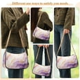 thumbnail image 5 of Womens Chain Shoulder Bag Purple Golden Marble Classic Tote Handbags Fashion Clutch Hobo Purse with Zipper for Travel Casual, 5 of 7