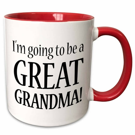 - 3dRose Im Going To Be A Great Grandma Black - Two Tone Red Mug, 11-ounce