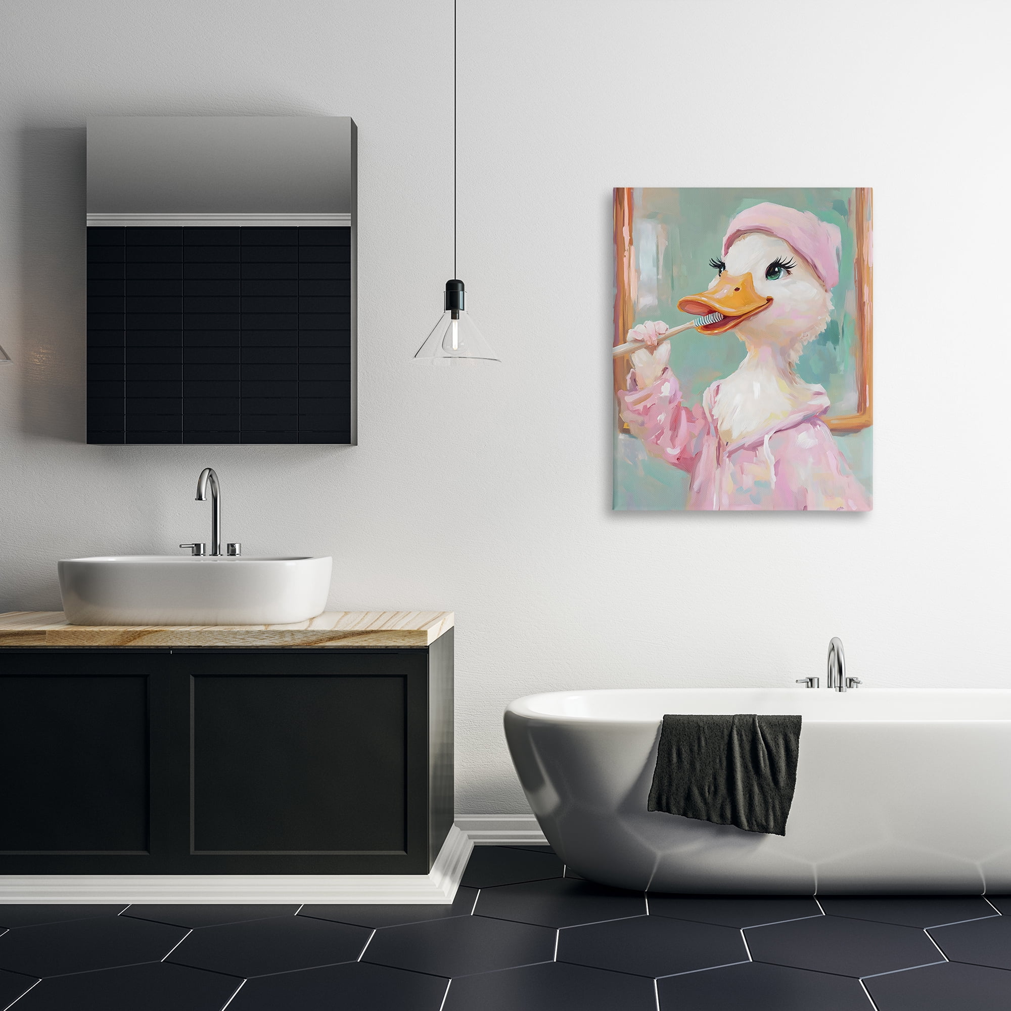 Stupell Industries Duck Brushing Teeth Canvas Wall Art, design by The Prints Vibe