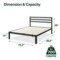 Zinus Mia 38" Metal Platform Bed Frame with Headboard, King