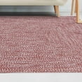 thumbnail image 6 of Superior Two-Toned Braided Indoor/ Outdoor Area Rug, Brick/ White, 4' x 6', 6 of 7