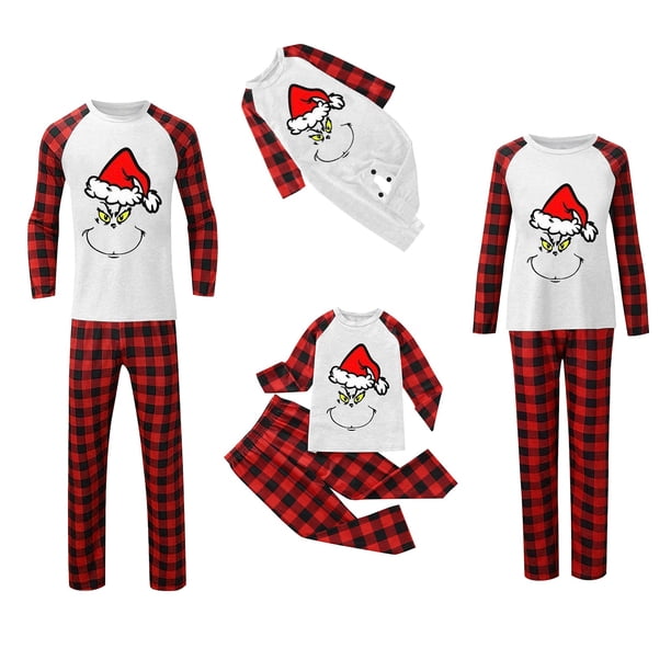 Pijamas navideños a juego Grinch - TKing Fashion 2024 Nuevos conjuntos de pijamas navideños familiares a juego Grinch, pijamas navideños navideños para parejas, adultos y niños, Mujer XL