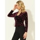 thumbnail image 5 of INSPIRE CHIC Chaqueta De Traje De Oficina De Negocios Con Solapa Y 1 Botón De Terciopelo Para Mujer Burdeos-estrella S, 5 of 6