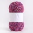 thumbnail image 1 of Namzi Hilo de mohair con puntos de colores de 200 g, hilo suave para tejer a mano y hacer ganchillo, ideal para bufandas, chales y manualidades, color rojo púrpura., 1 of 4