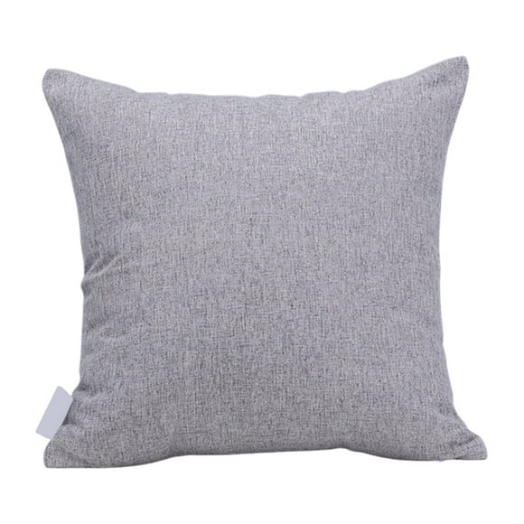 Grey Linen Throw Pillow Cushion For Sofa Living Room Bed Decorative Square Pillow Cover With Insert Soft Accent Pillow For Home Decor 17.71 X 17.71 Inches