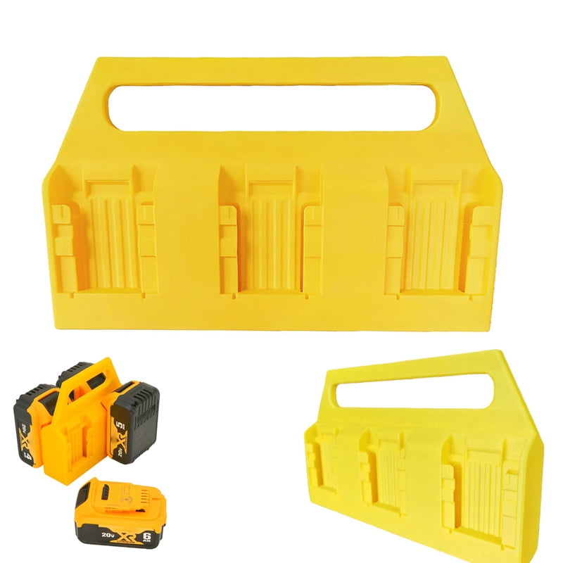 6-Slot Storage Box for De*walt 18V & 20V Lithium Batteries - Built-in Handle, Eliminates Battery Disorganization & Easy to Carry