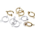 thumbnail image 4 of 12 Pieces Clip-on Earring Converters Round Hoop Earring Findings with Easy Open Loop for Non Pierced Ears with 12 Pieces Silicone Earring Pads,Gold & Silver, 4 of 5