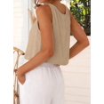 thumbnail image 6 of Women'S Crop Tank Tops Spring Summer Sleeveless V Neck Cropped Casual Beach Tops Shirts Khaki XS, 6 of 7