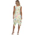 thumbnail image 3 of HELLHERO Ice Cream Floral Print Sleeveless Sundress for Party Work, Asymmetric Side Pockets Ladies Round Neck Irregular Hem Midi Dress, 3 of 8