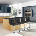 thumbnail image 2 of Bronte Living Leatherette Bar Stool 360 Swivel, Adjustable Height 24" to 33" Mid-Backrest, with Hard Floor Protection Rubber Band - Series Clementine - Set of 2, 2 of 9