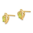 thumbnail image 2 of Auriga Fine Jewelry 14K Yellow Gold Peridot and 0.01ct Natural Diamond Heart Stud Earrings (L 17mm, W- 10mm) for Women, 2 of 6
