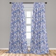 thumbnail image 4 of Ambesonne Iris Curtains, Jumble Garden Watercolor Flora, Pair of 28"x63", Lavender Blue Peach White, 4 of 4