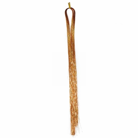 LHWEN Hair Metal Glitter Wig Set Fairy Hair Wire 43.3 Inch (About 110cm) Hair Wire Heat 14 Colors Glitter Wire Hair Extensions Beauty Salon Straight Hair Fun Lace Wavy Curls Braided Hair Synthetic