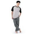 thumbnail image 2 of Fruit of the Loom Men's Raglan Short Sleeve T-shirt and Plaid Pajama Sleep Pant Set, Sizes S-2XL, 2 of 11