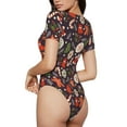 thumbnail image 3 of Naloa Winter Holiday Christmas Women's Short-Sleeved Onesie, One-Piece Swimsuit for Parties, dates, clubs - Small, 3 of 9