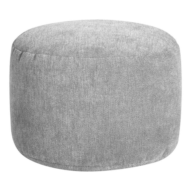Dotcom Alfa de Gouchee Home– Pouf gris en velours doux rembourré de billes pour salon, chambre à coucher ou dortoir