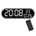 thumbnail image 1 of Horloge Murale Numérique de 15 Pouces avec Lumière de Nuit, Réveil LED, Télécommande, Date, Bureau, 1 of 11