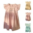 thumbnail image 4 of TAIAOJING Toddler Children Girls Fly Sleeve Flowers Embroidery Dresses Boho Beach Casual Birthday Sundress Birthday 2-3Y, 4 of 4