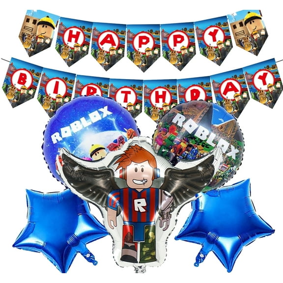 7 PCS Pixel Roblox Balloons Pixel Style Gamer Party Supplies Balloon Birthday Party Balloons Roblox Balloons