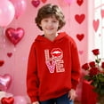 thumbnail image 2 of RXMEKW Heart Print Full-Zip Hooded Sweatshirt for Boys And Girls In Medium And Large With Pockets, 2 of 8