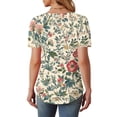 thumbnail image 4 of Tnhcen Blouse à Col Rond à Manches Courtes à Imprimé Floral pour Femmes – Haut Décontracté Extensible à Volants devant, Chemise Estivale Rafraîchissante P-2TG, 4 of 6