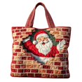 thumbnail image 7 of CLOUJI Christmas Gift Bags Quilted Santa Print Tote Large Capacity Holiday Shopping Shoulder Reusable Festive Grocery for Women Xmas, 7 of 7