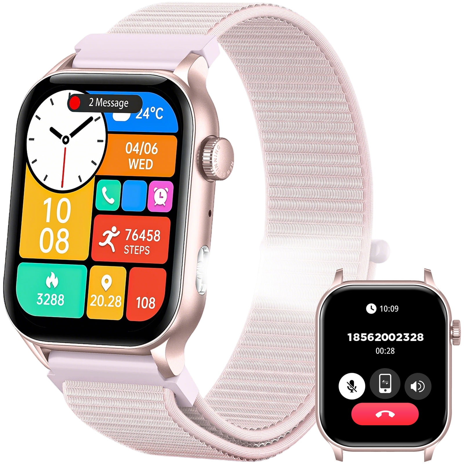 VOPOCO Smart Watches for Men Women(Answer/Dial Calls) with 1.95” AMOLED Display 340 mAh Battery Outdoor Smartwatch 100+ Sports Mode Smartwatch for iOS Android