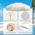 thumbnail image 5 of Lefedrasticity 6' White Boho Fringe Round Beach Umbrella, Outdoor Tilt UV Protection, 5 of 7