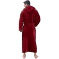thumbnail image 3 of Venta de liquidación Hombre de franela con capucha, Bata gruesa y cálida, Kimono extra largo de bata de baño, 3 of 3