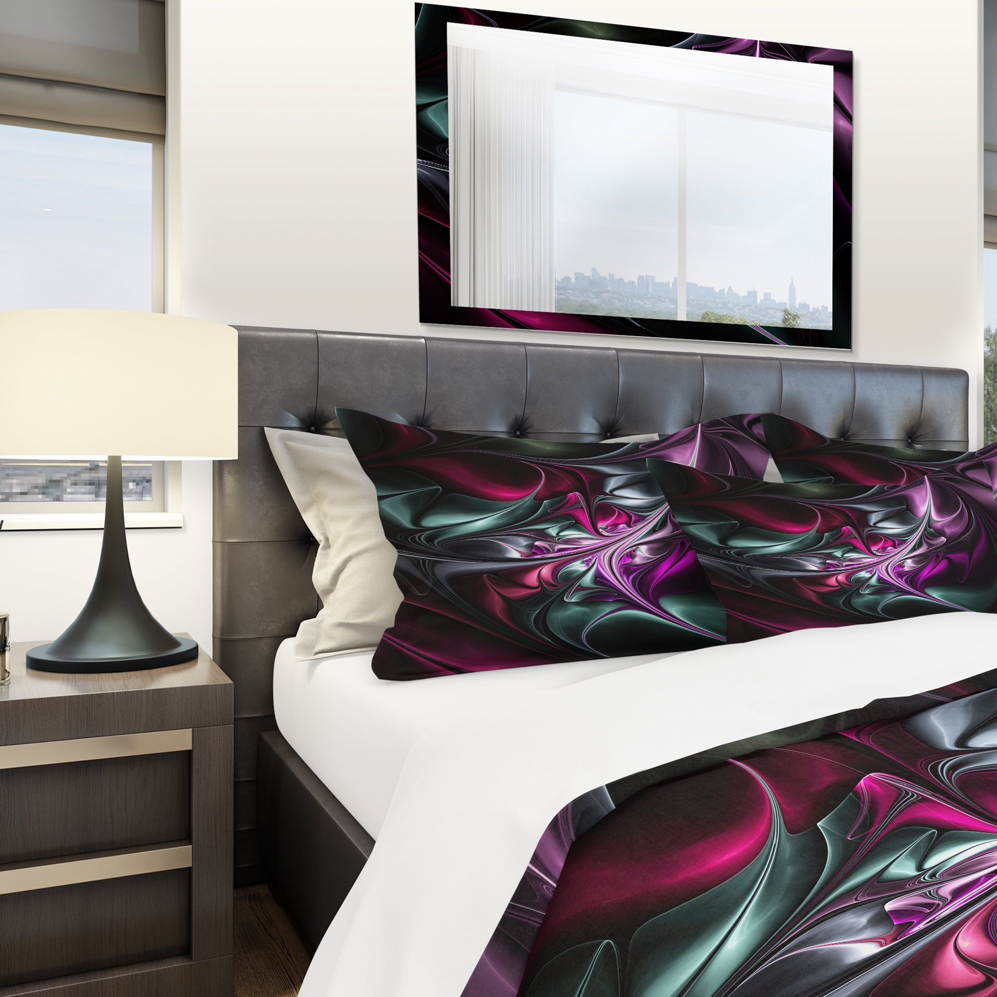Designart 'Multicolored Abstract Floral Shapes' Traditional Duvet Cover Set