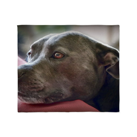 CafePress - Loving Pitbull Eyes Throw Blanket - Soft Fleece Throw Blanket, 50"x60" for All Ages