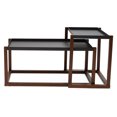 MoDRN Industrial Nesting Coffee Tables Charcoal Gray and Walnut
