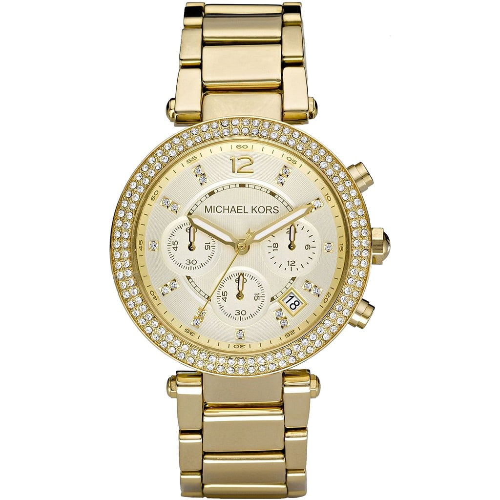 michael kors gold and white watch