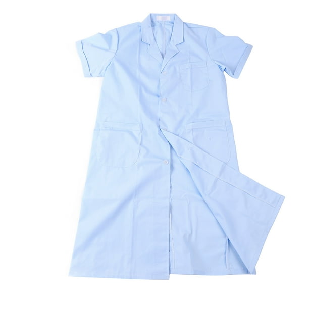Men Doctor Gown Prefessional Laboratory Coat Exterior Pocket Original Coat Blue Long Medical Coat Walmart