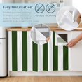 thumbnail image 4 of Dark Green Striped Cabinet Curtains 28"x51" Sink Skirt for Bathroom Kitchen, Vertical Stripe Boho Minimalist Country Self Stick Adhesive Under Desk Covers Tall Laundry Cabinet Storage Organizer, 4 of 8